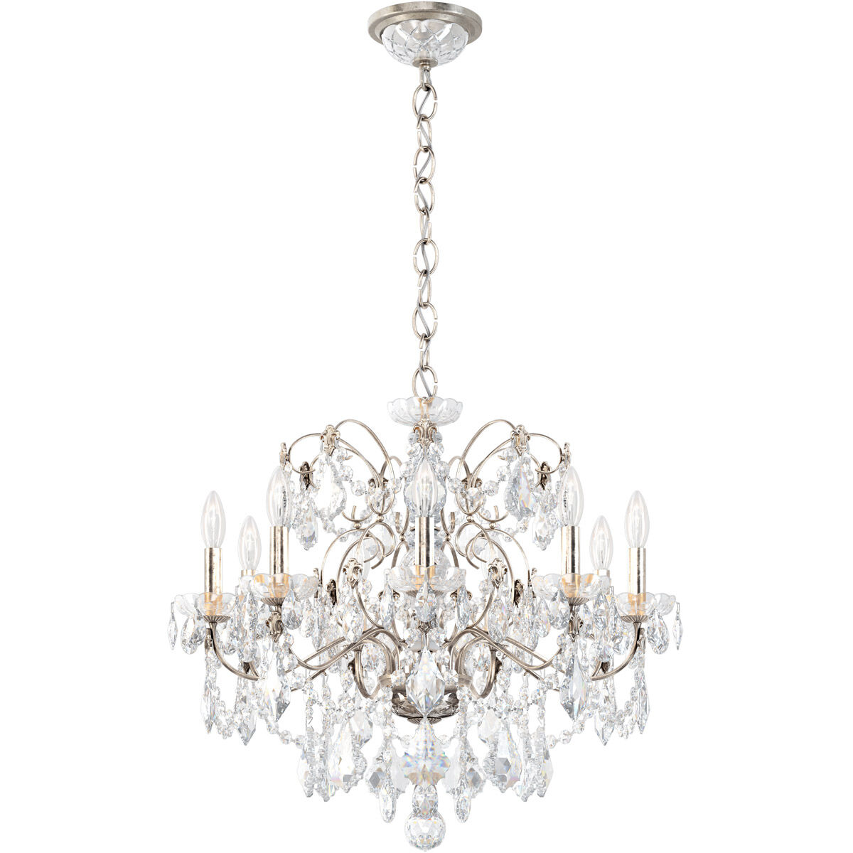 Century 9 Light 26 inch Antique Silver Chandelier Ceiling Light