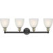 Castile 4 Light 33 inch Black Antique Brass Bath Vanity Light Wall Light in White