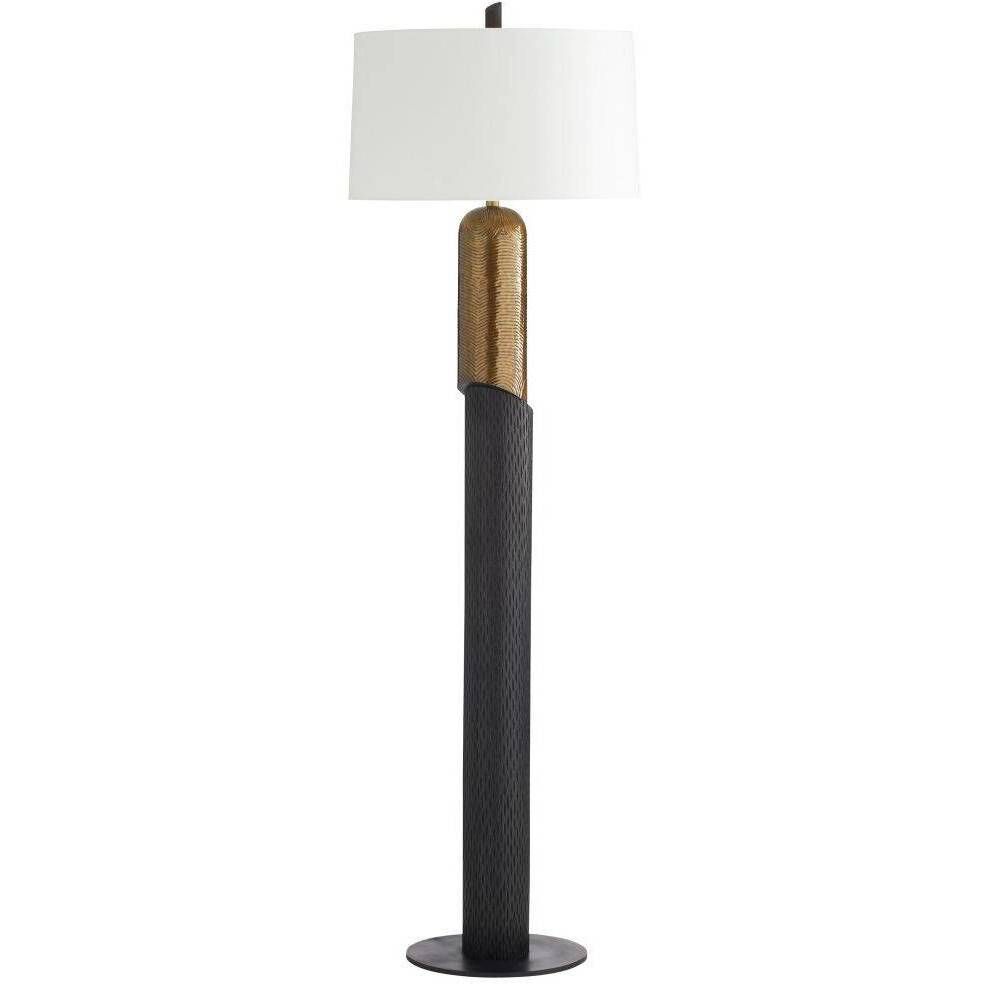 Hartford 70.5 inch 150.00 watt Black and Antique Brass with Blackened Iron Floor Lamp Portable Light