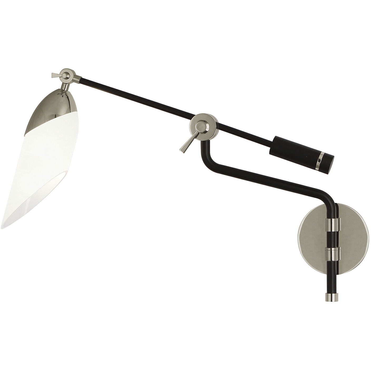 Ferdinand 13 inch 60.00 watt Matte Black Painted / Polished Nickel Wall Swinger Wall Light