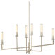 Courante 6 Light 44.75 inch Champagne and Frosted White Chandelier Ceiling Light
