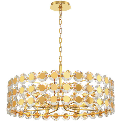 Perrene 8 Light 31.5 inch Gold Chandelier Ceiling Light