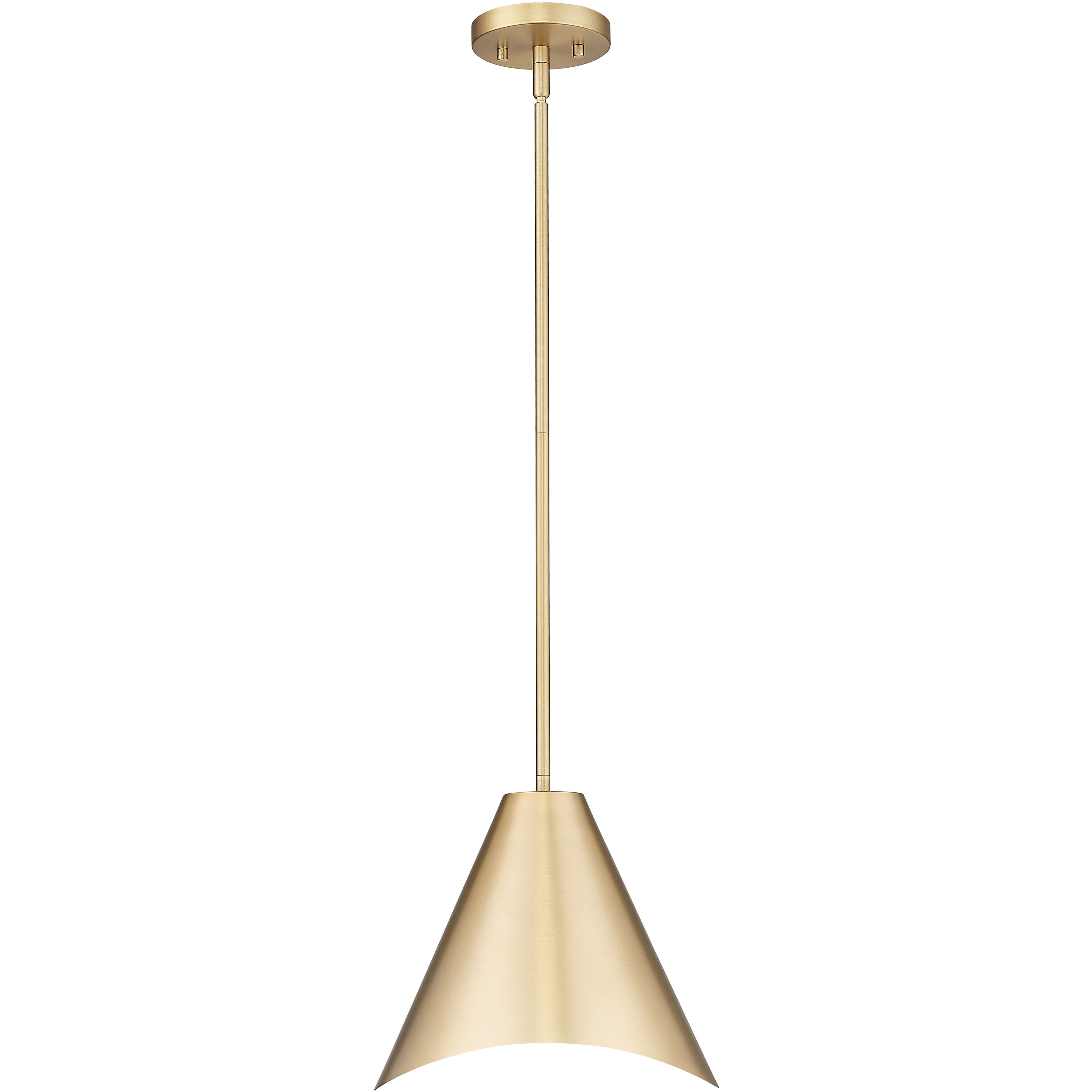 Aria 1 Light 12 inch Modern Gold Pendant Ceiling Light in Modern Gold & Inner White