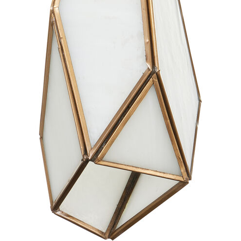 Glace 1 Light 5.5 inch White and Antique Brass with Silver Multi-Drop Pendant Ceiling Light