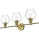 Gene 3 Light 28 inch Satin Gold Bath Sconce Wall Light