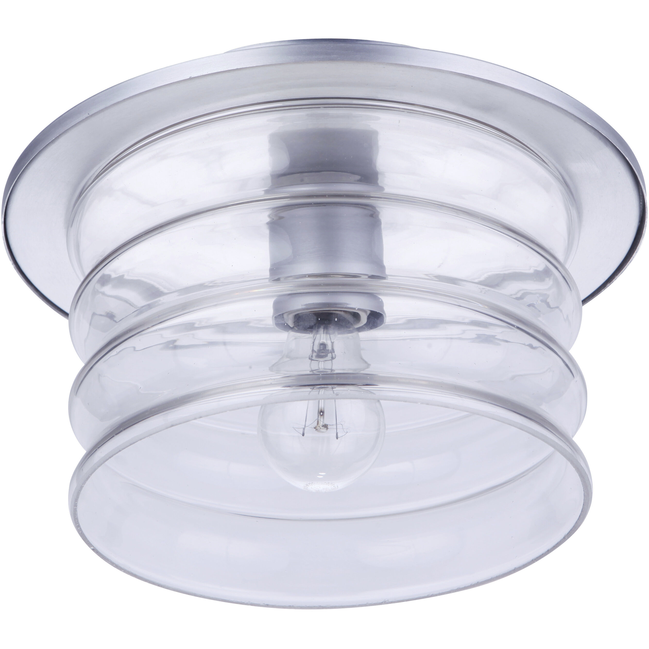 Canon 1 Light 11.38 inch Satin Aluminum Outdoor Flushmount