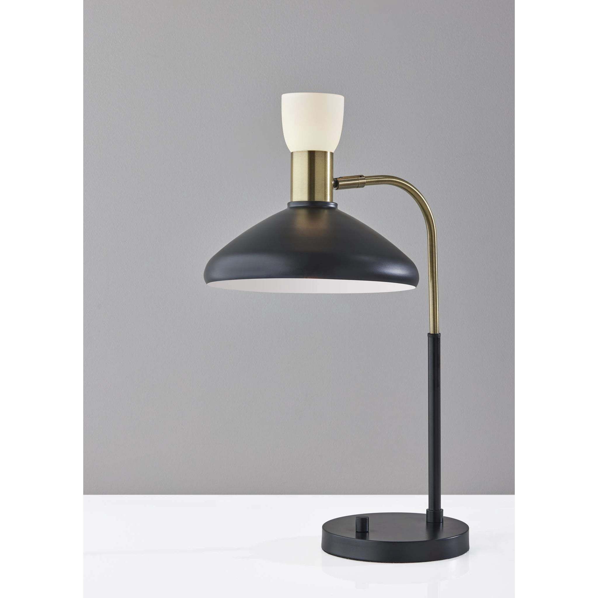 Patrick 21 inch 40 watt Black / Brass Accents Desk Lamp Portable Light