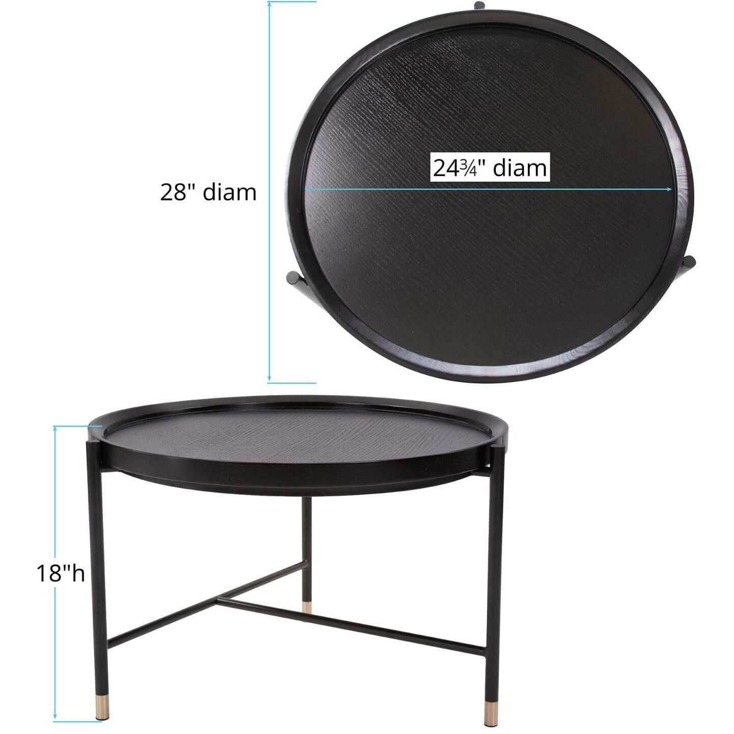 Soho 28 X 18 inch Dark Ash/Brass Coffee Table