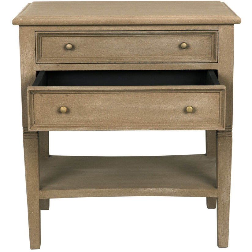 Oxford 30 X 28 inch Weathered Side Table, 2 Drawer