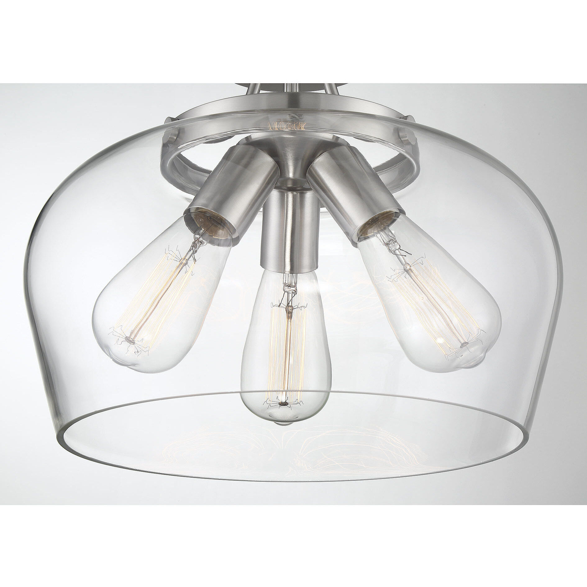 Octave 3 Light 13 inch Satin Nickel Semi-Flush Ceiling Light, Essentials