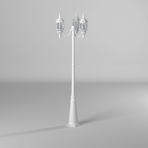 Riviera 3 Light 85 inch White Outdoor Post Lantern, Post Included