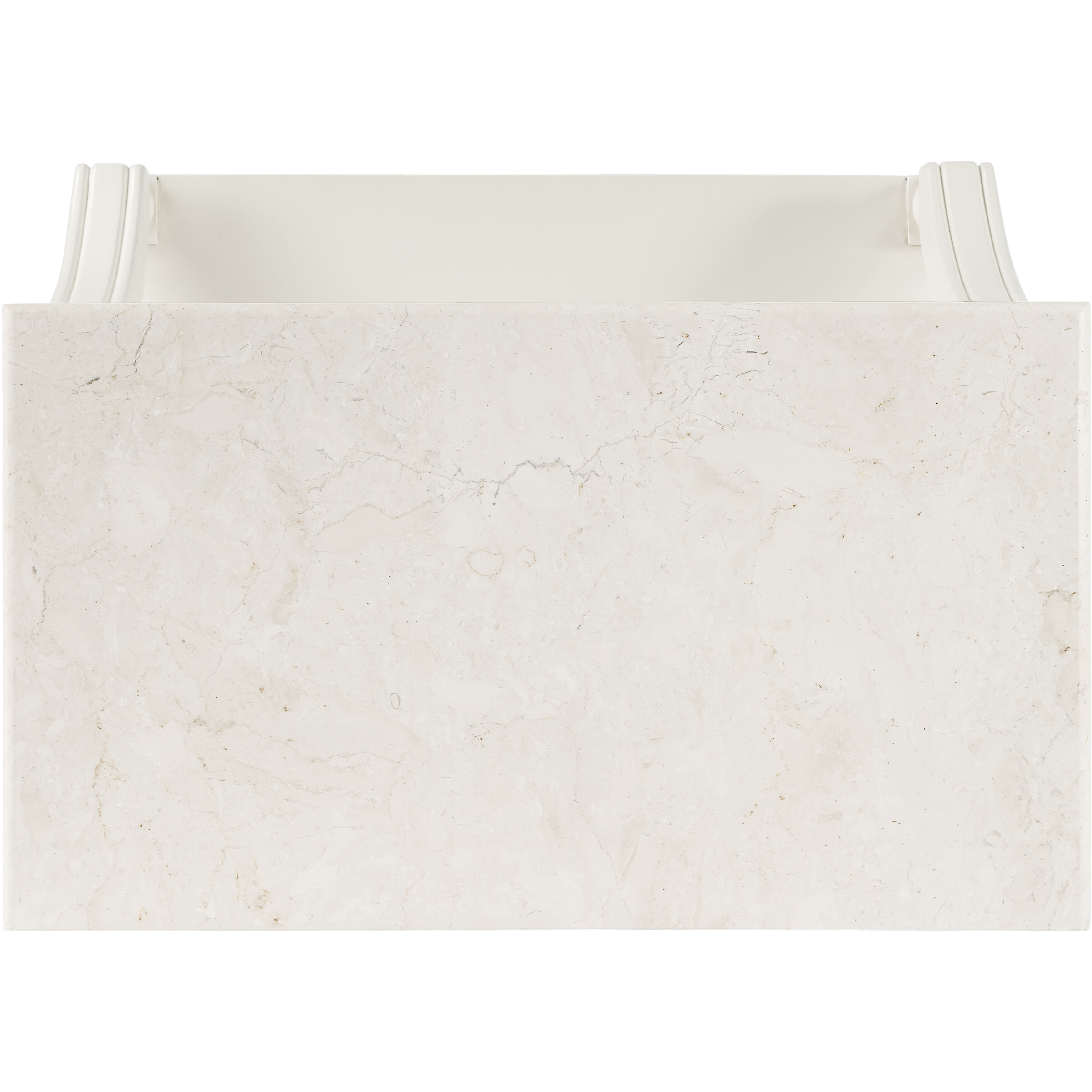 Mabel Marble 1 drawer Nightstand in White