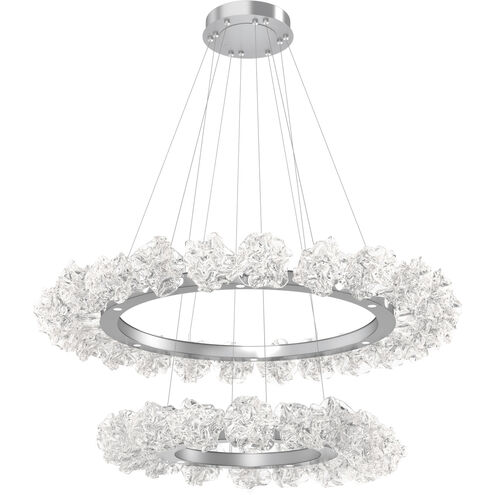 Blossom LED Classic Silver Chandelier Ceiling Light, Two-Tier Ring
