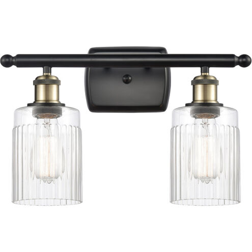 Ballston Hadley LED 16 inch Black Antique Brass Bath Vanity Light Wall Light in Clear Glass, Ballston