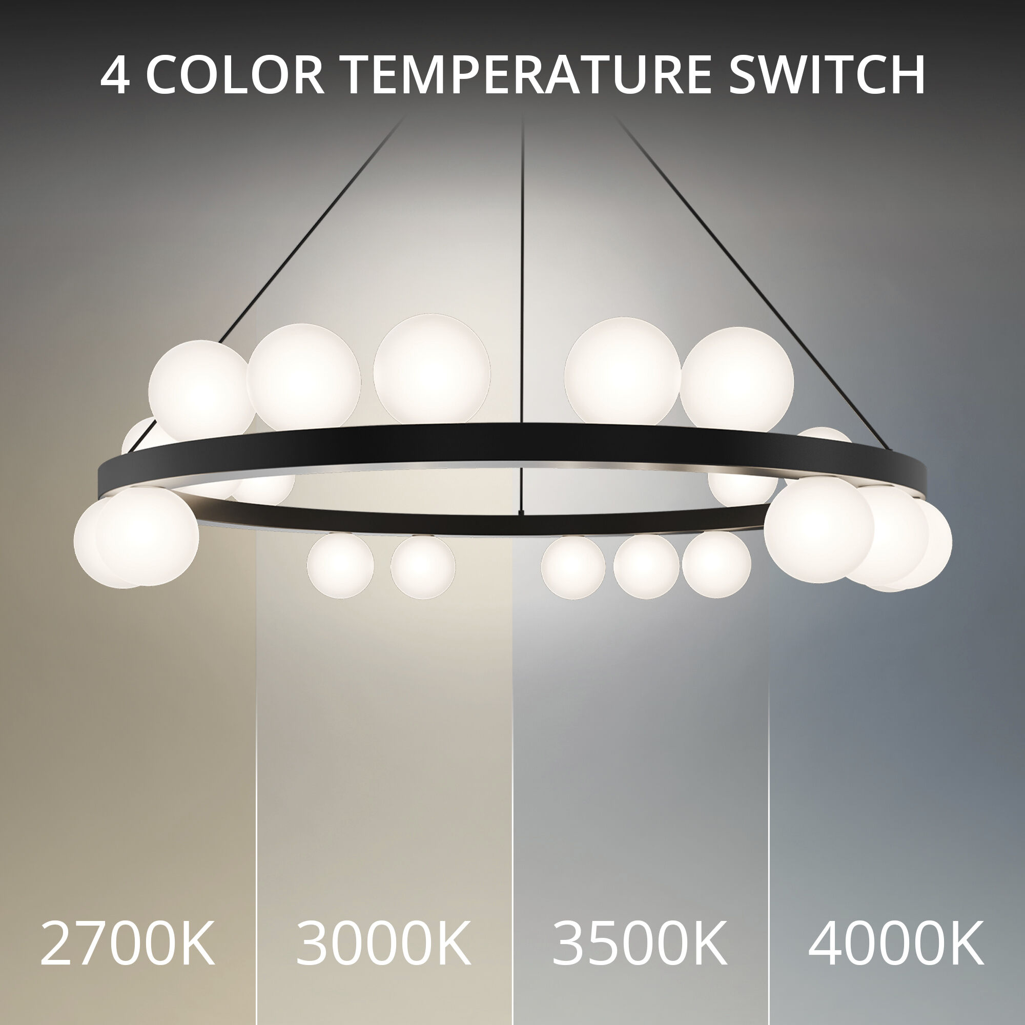 Carousel LED 28 inch Black Chandelier Ceiling Light in 2700K, dweLED