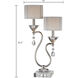 Krystal 23.5 inch 60 watt Polished Nickel with Clear Table Lamp Portable Light