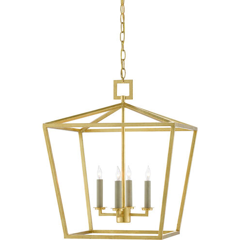 Denison 4 Light 18 inch Contemporary Gold Leaf Lantern Pendant Ceiling Light, Medium
