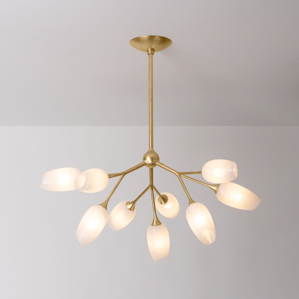 Aldean 9 Light 34 inch Vintage Gold Leaf Chandelier Ceiling Light