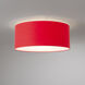 Stretch 1 Light 17 inch Satin Nickel Flush Mount Ceiling Light in Crimson Red Linen