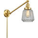 Chatham 35 inch 60.00 watt Satin Gold Swing Arm Wall Light, Franklin Restoration