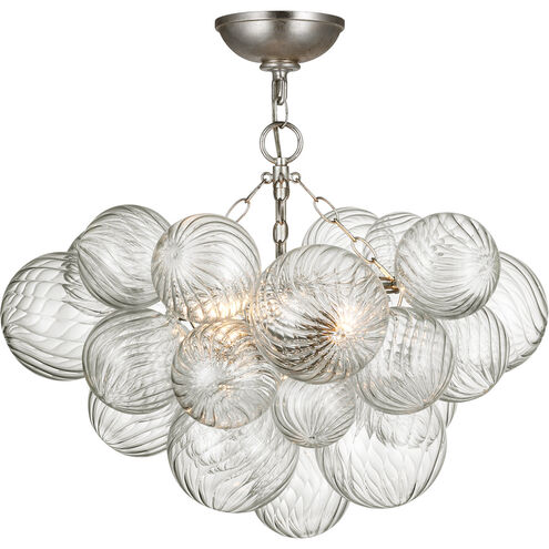Julie Neill Talia LED 24 inch Burnished Silver Leaf and Clear Swirled Glass Semi-Flush Mount Ceiling Light, Small