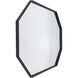 Stretched Octagon Mirror 35 X 24 inch Black-Powder Coated Mirror