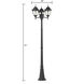 Central Square 3 Light 91 inch Textured Matte Black Outdoor Post Light