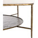 Laurie 18.75 inch Antique Aged Brass / Natural Ivory Hide Ottomans Stool