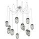 Meteo LED 17 inch Classic Silver Swag Multi-Pendant Ceiling Light in 3000K LED, Zircon Inner - Smoke Outer