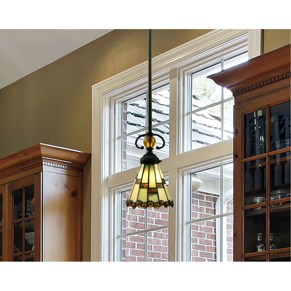 Springdale LED 6 inch Tiffany Bronze Mini Pendant Ceiling Light