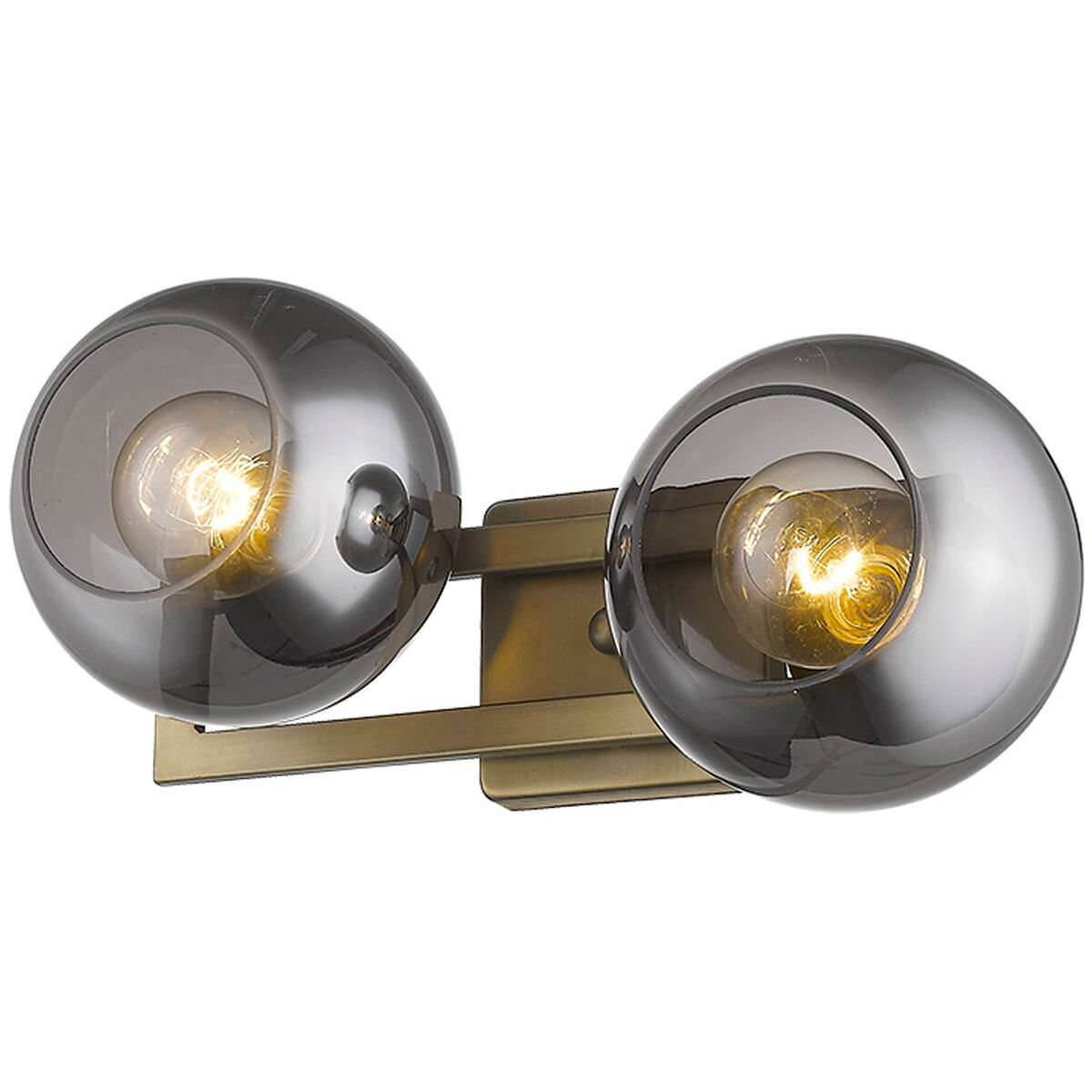 Lunette 2 Light 17 inch Aged Brass Sconce Wall Light
