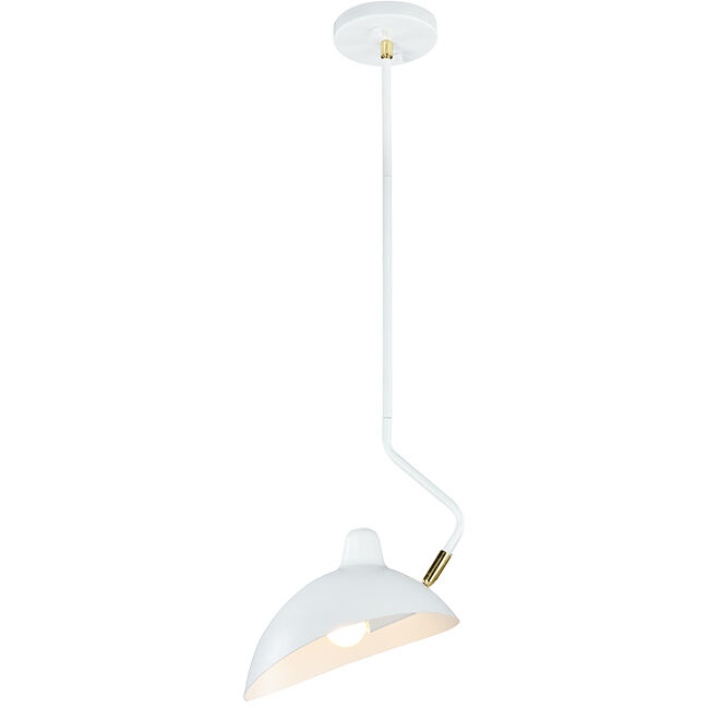 Droid 1 Light 9.25 inch White and Brushed Gold Pendant Ceiling Light