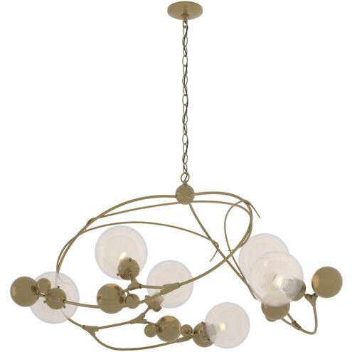 Sprig 6 Light 49.1 inch Modern Brass Pendant Ceiling Light in Opaline, Circular