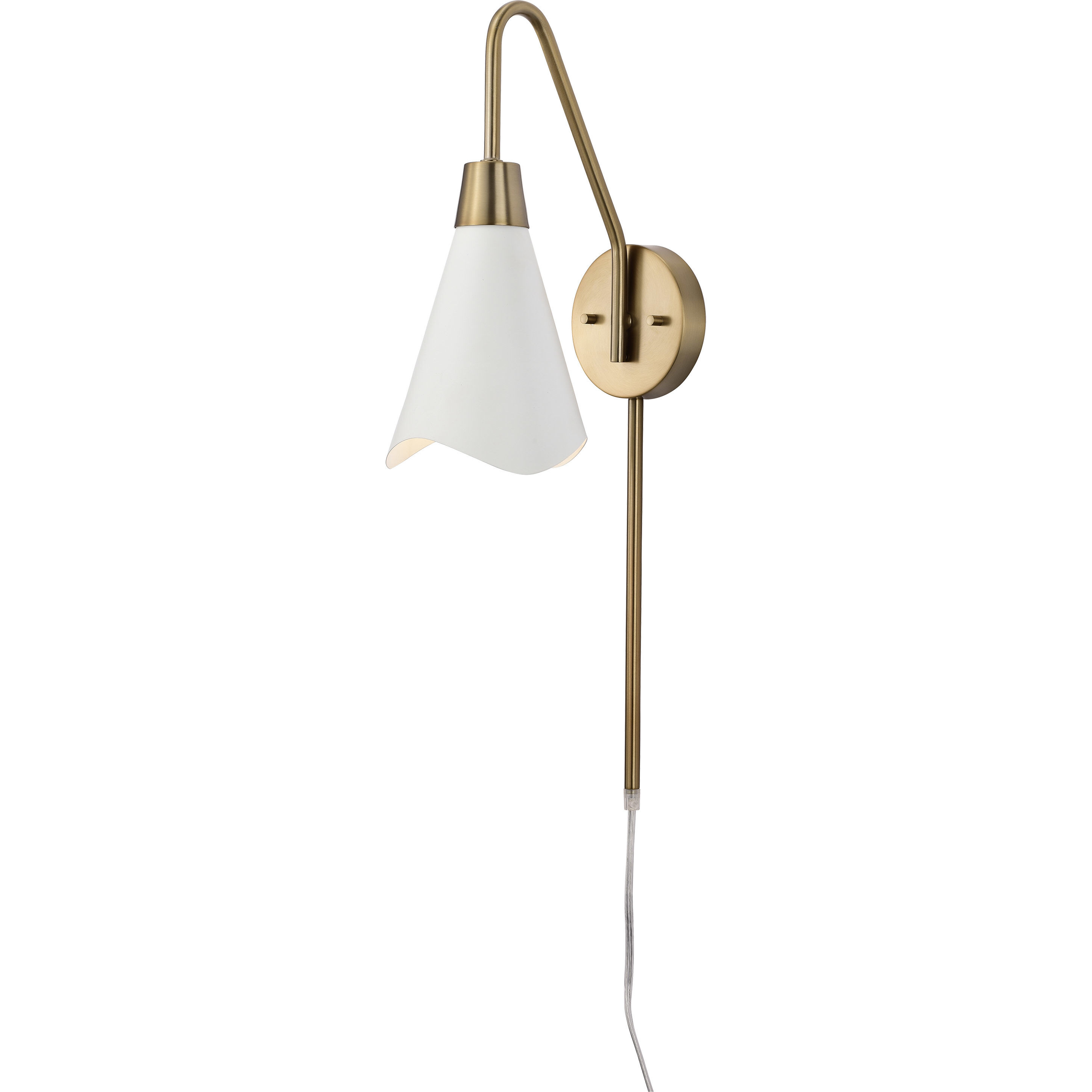 Tango 1 Light 6 inch Matte White/Burnished Brass Bathroom Vanity Lights Wall Light