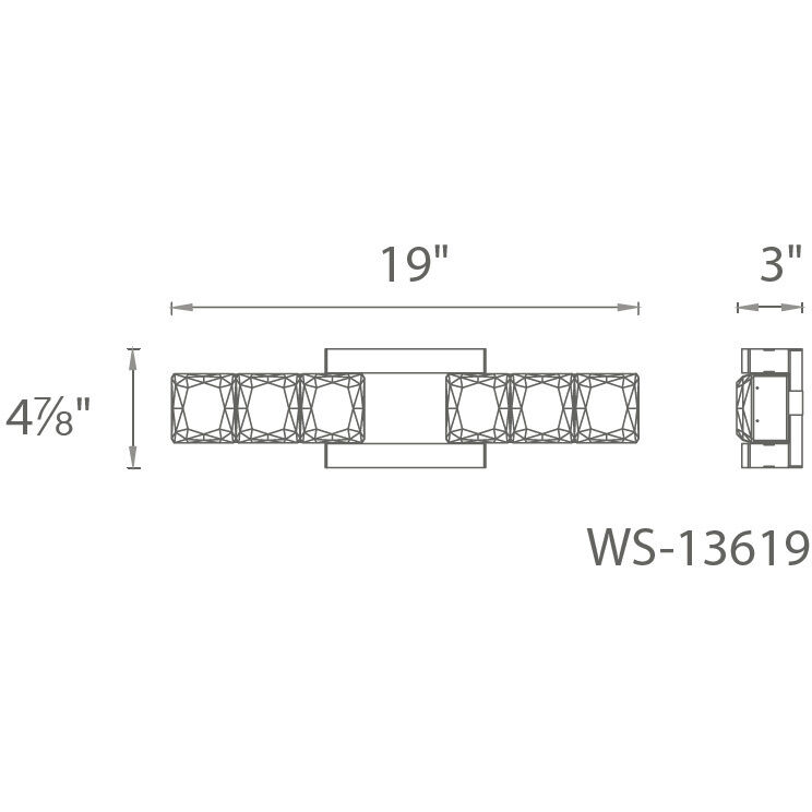 Sofia LED 19 inch Polished Nickel Bath Vanity & Wall Light in 19in.