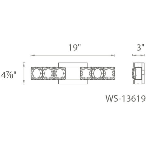 Sofia LED 19 inch Polished Nickel Bath Vanity & Wall Light in 19in.