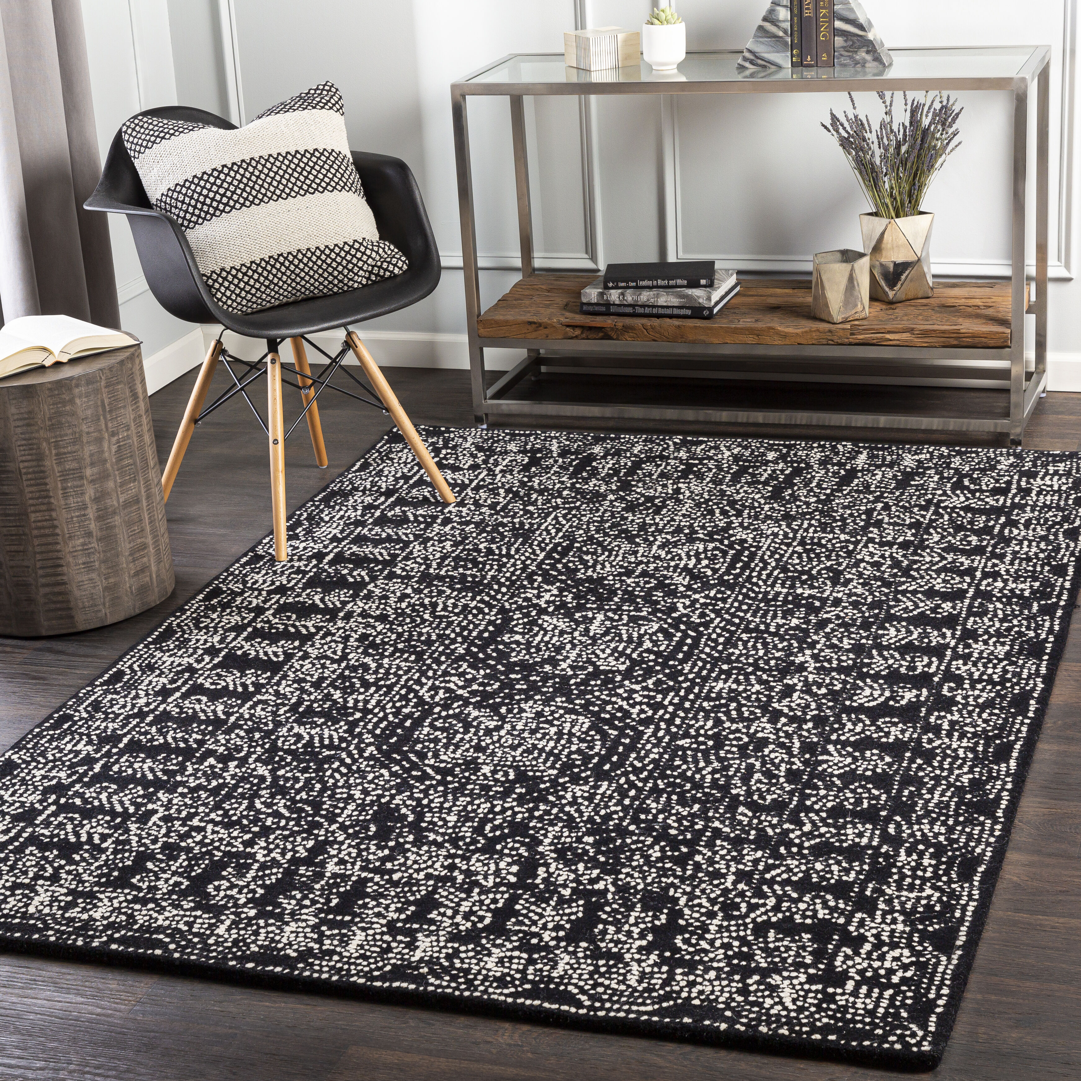 Corfu 36 X 24 inch Black Rug in 2 x 3, Rectangle