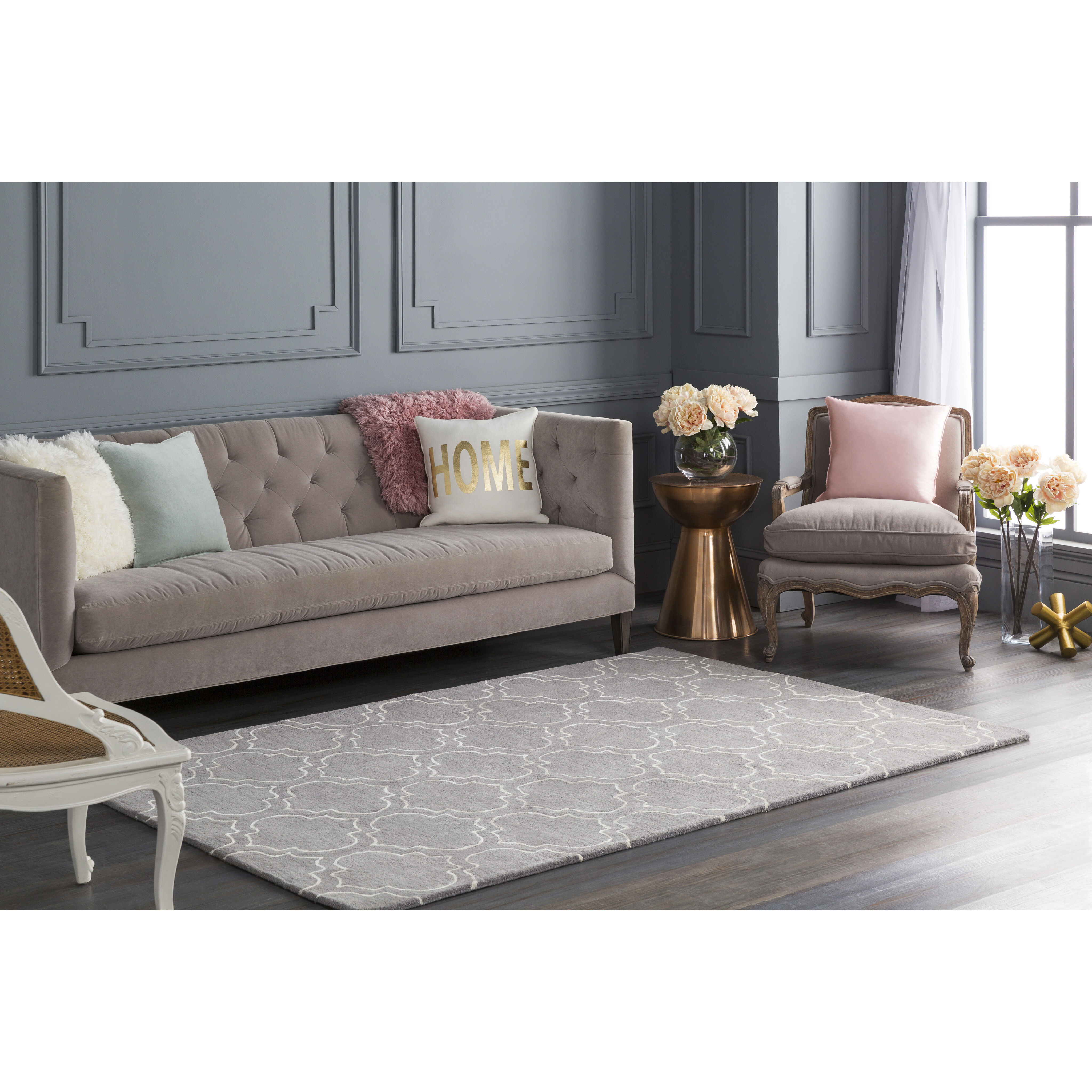 Signature Medium Gray / Ivory Handmade Rug