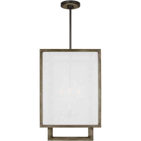 Thom Filicia Brockway 4 Light 16.25 inch Weathered Oak Wood Lantern Pendant Ceiling Light