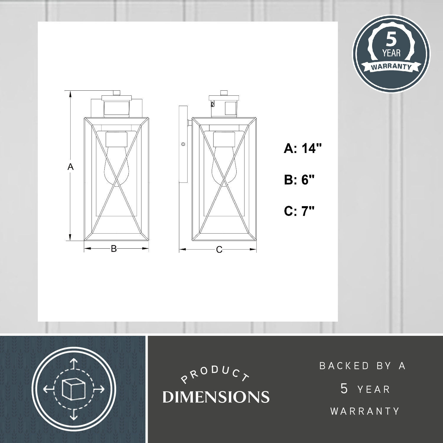 Milton 1 Light 14 inch Matte Black Outdoor Wall Light, Dualux