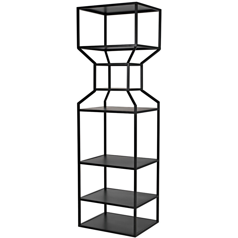 Downtown A Matte Black Bookcase