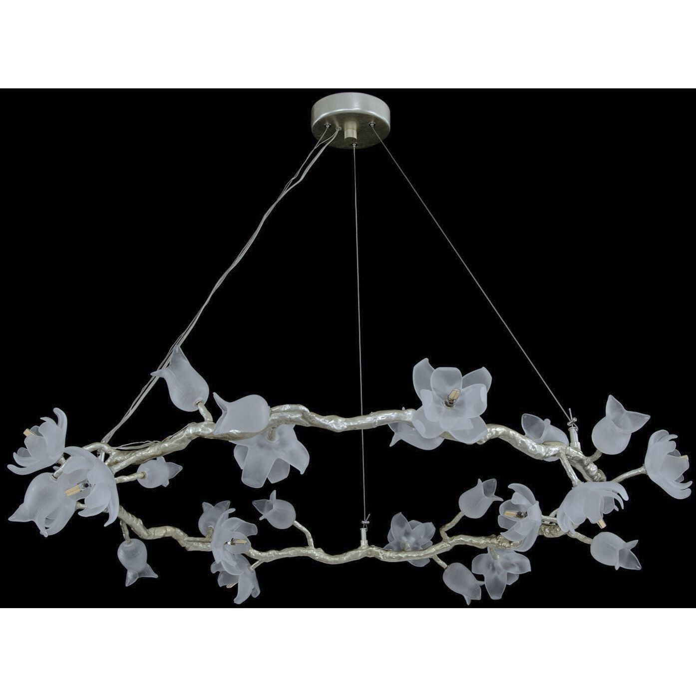 Churippu 12 Light Silver Leaf Chandelier Ceiling Light