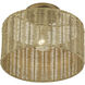 Weavington 1 Light 12 inch Antique Gold Leaf Semi Flush Mount Ceiling Light, Medium