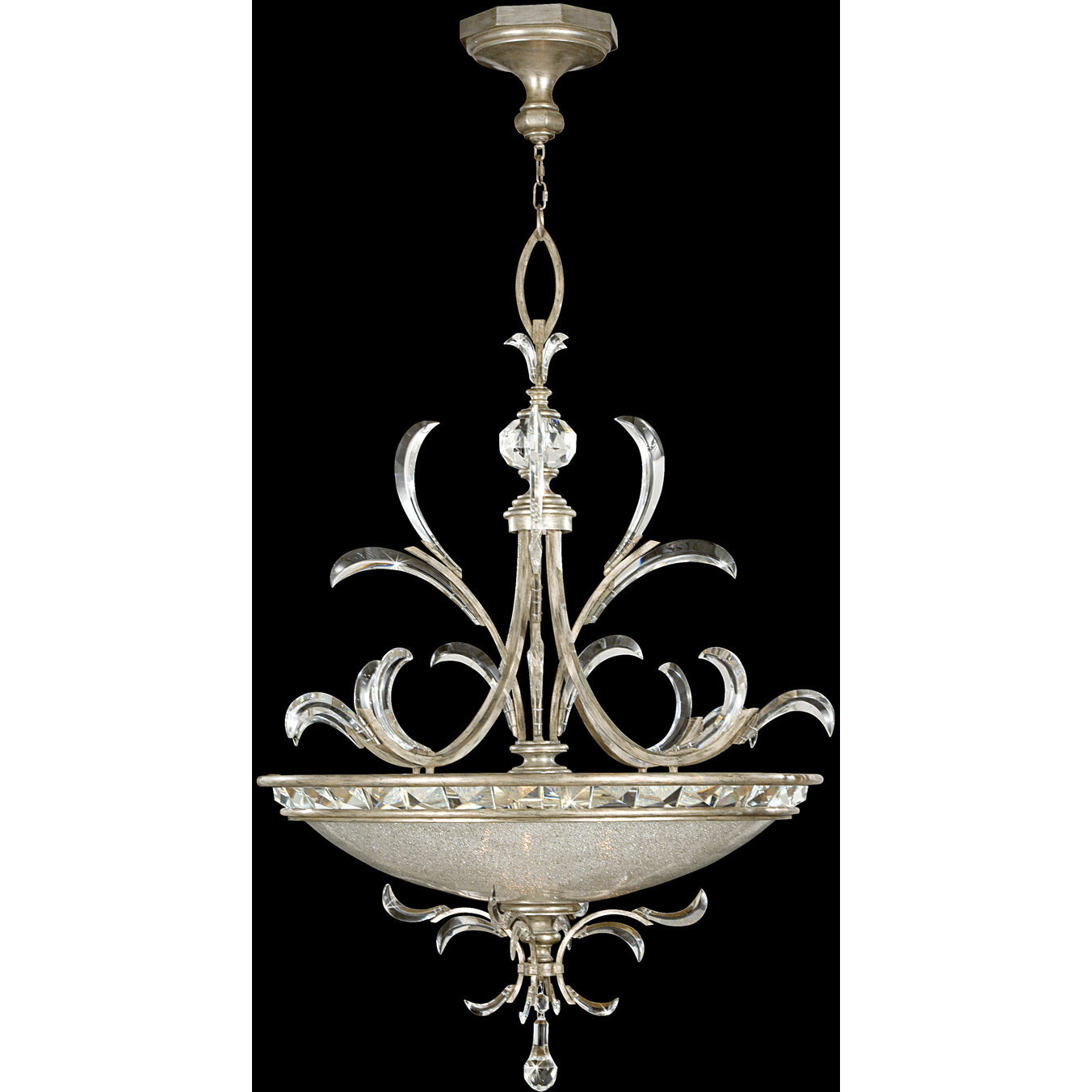 Beveled Arcs 3 Light 44 inch Silver Pendant Ceiling Light