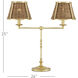 Deauville 25 inch 7 watt Natural and Polished Brass Desk Lamp Portable Light, Suzanne Duin Collection