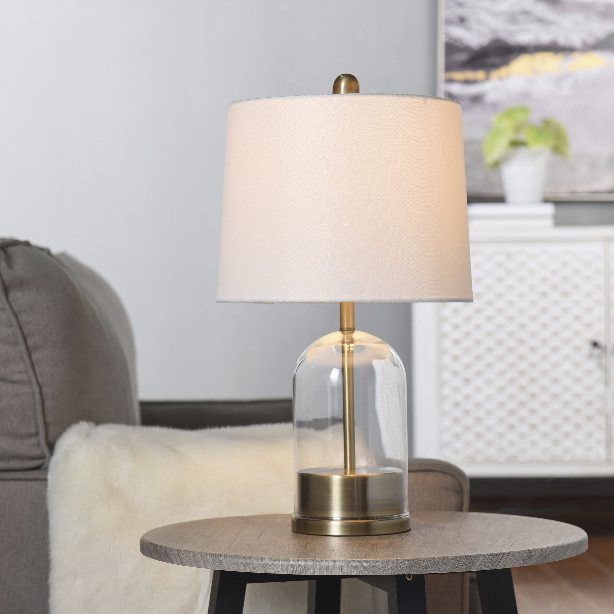 Gold white table lamp deals