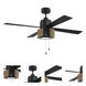 Kensey 52 inch Flat Black with Flat Black/Natural Oak Blades Fan