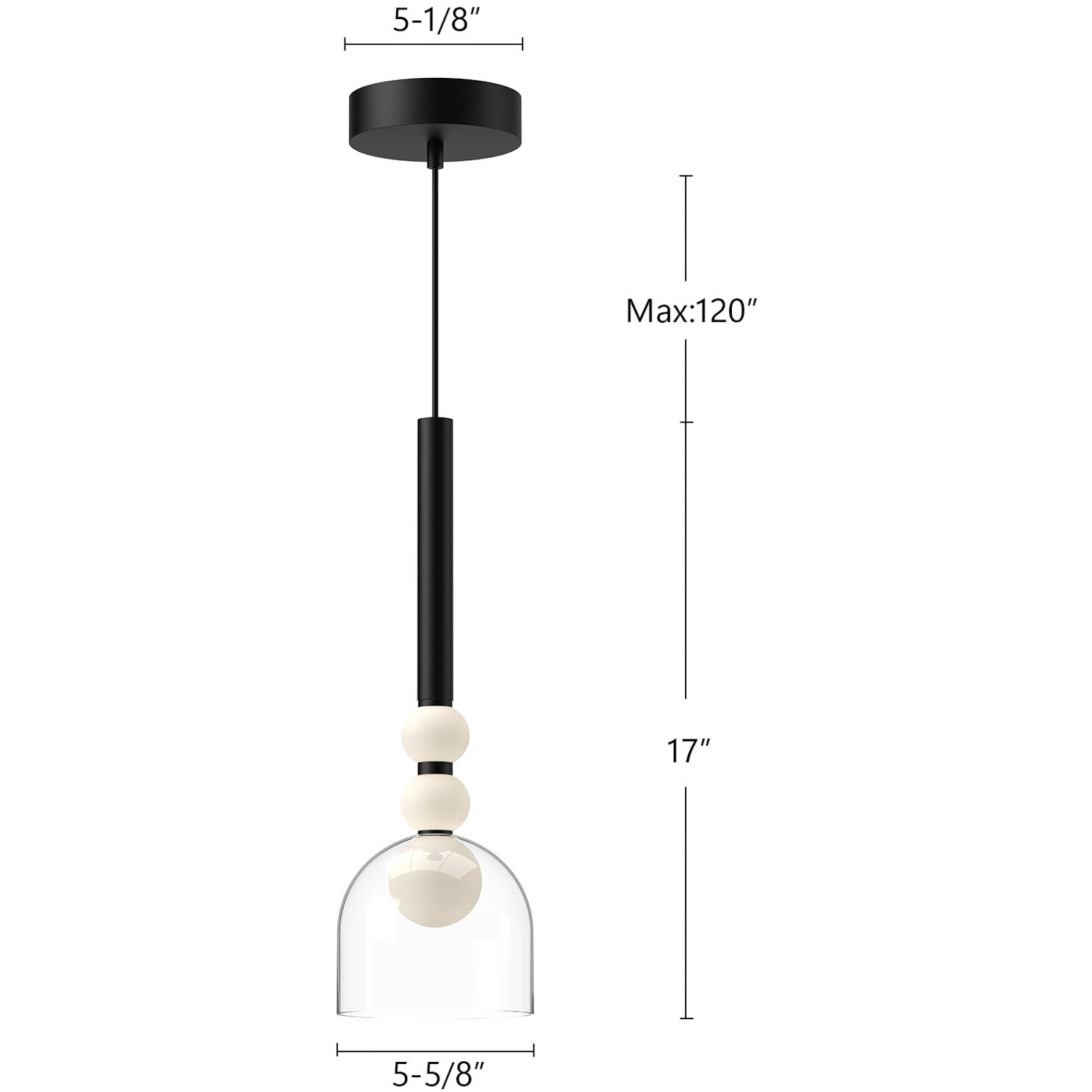 Rise Pendant Ceiling Light in Black