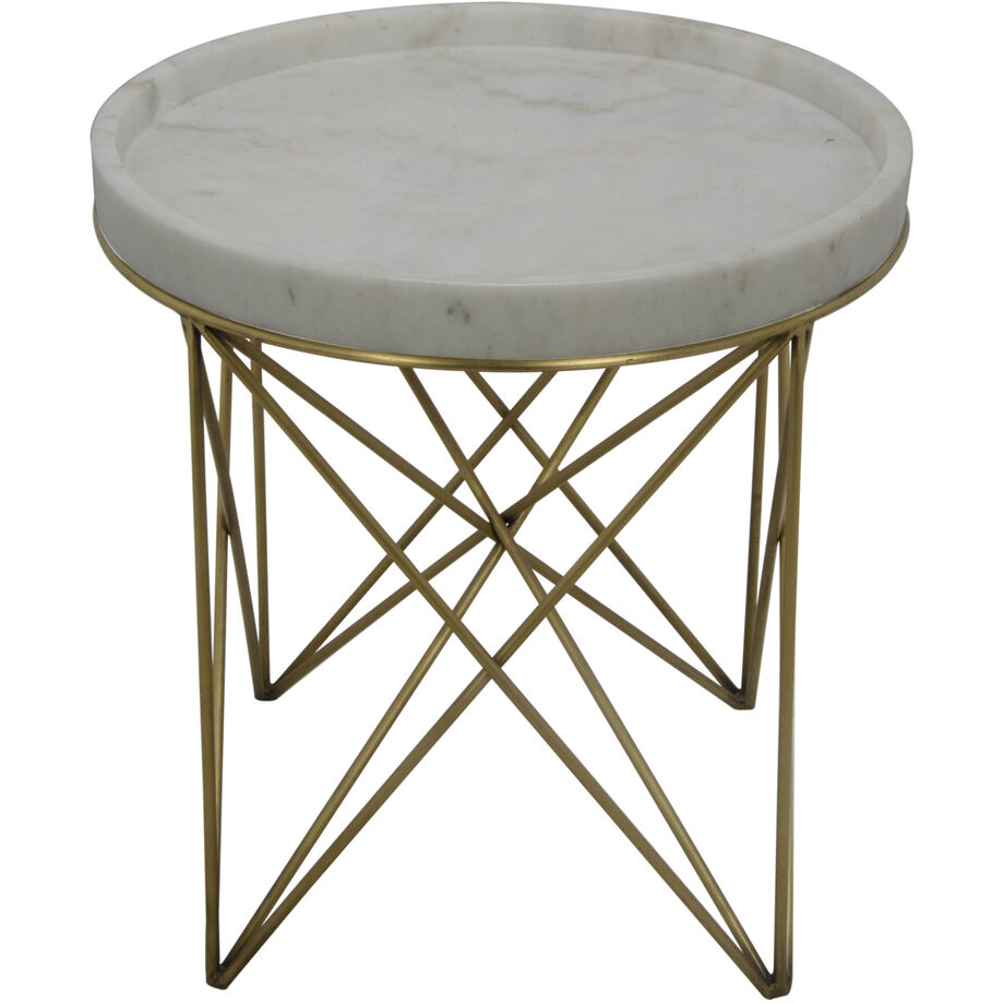 Prisma 24.5 X 24 inch Antique Brass Side Table
