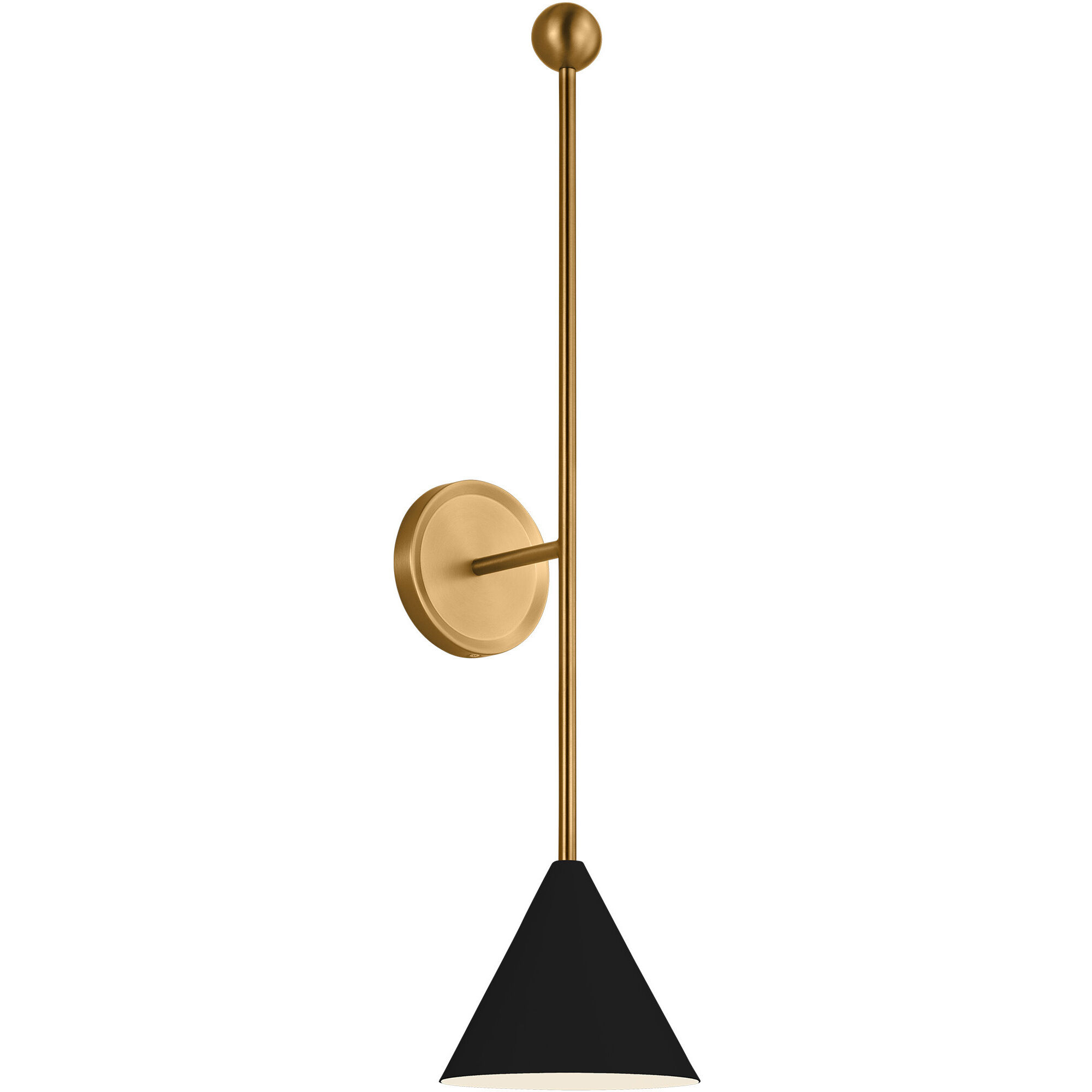 AERIN Cosmo Bath Vanity Wall Sconce Wall Light in Midnight Black / Burnished Brass